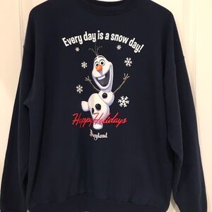 Disneyland Olaf Every Day Is A Snow Day Sweatshirt, Blue, Large